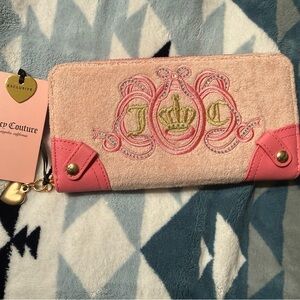 Juicy Couture Pink and Cream Embroidered Wallet